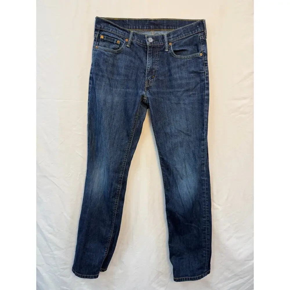 Blue Denim Jeans Straight Leg Classic 5 Pocket Medium Wash Everyday Levis 30x30